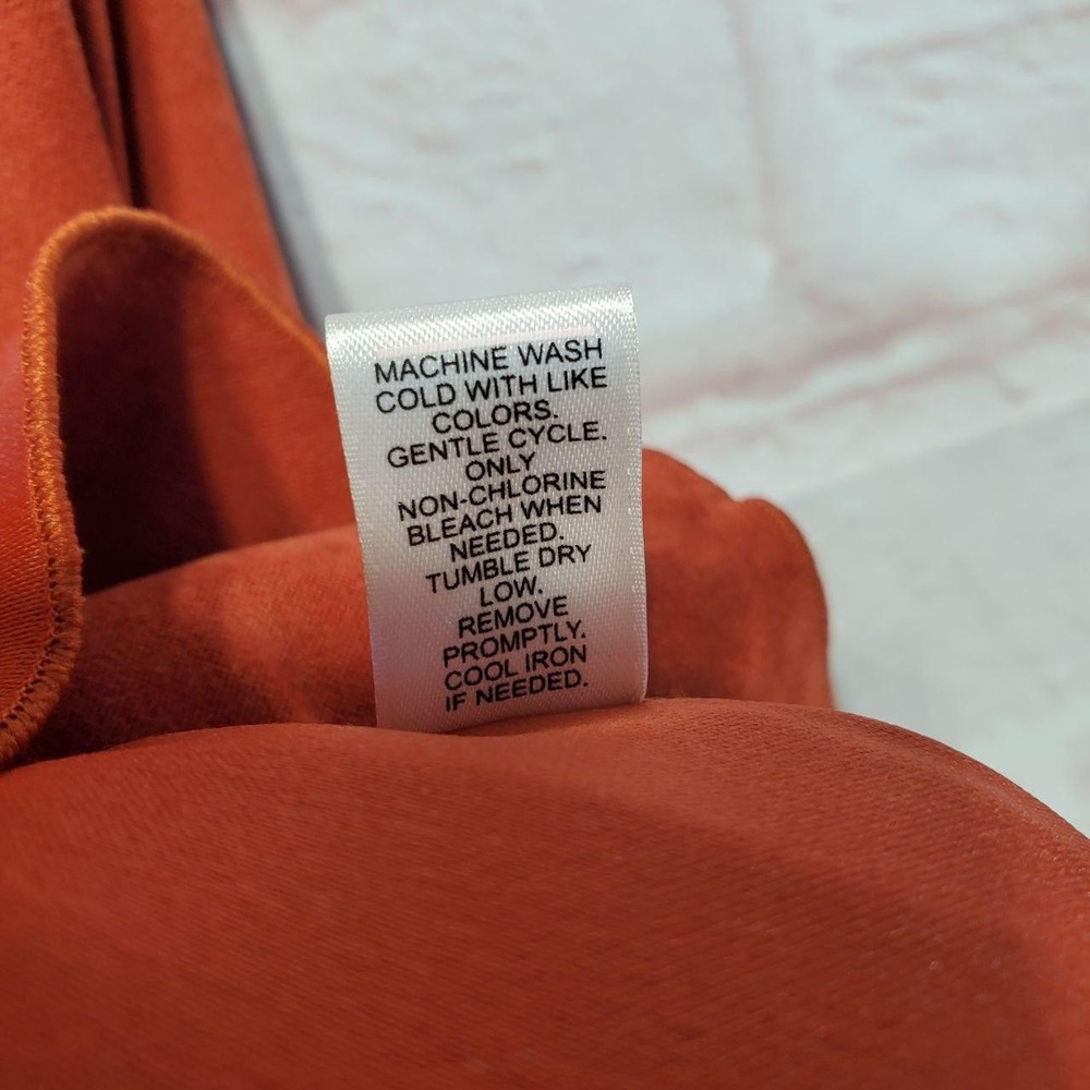Cato Woman Jacket Womens 16W Orange‎ Ruffle Front Velvety Faux Suede Blazer - Picture 11 of 12